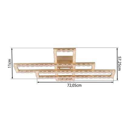 JUST LIGHT. 14733-60 - LED stropné svietidlo GLITRA LED/35W/230V 57,25x72,05 cm zlatá