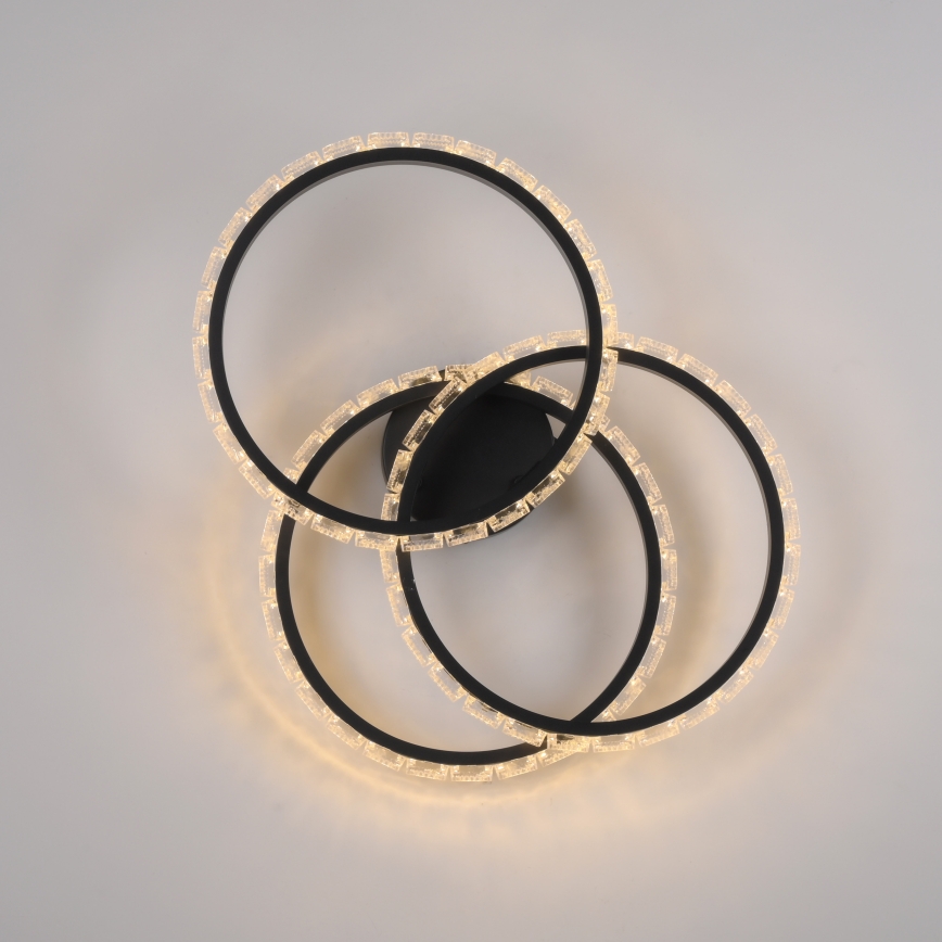 JUST LIGHT. 14734-18 - LED Stropné svietidlo GLITRA LED/37W/230V priemer 50 cm čierna