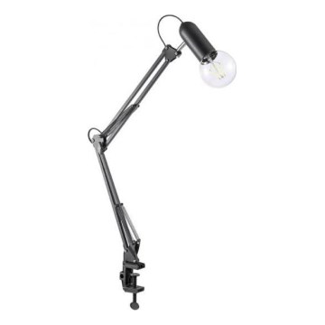 JUST LIGHT. 14773-18 - Stolná lampa s klipom TURN ME 1xE27/60W/230V čierna
