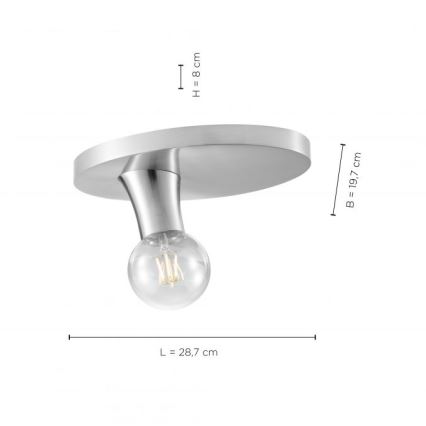 JUST LIGHT. 14777-55 - Stropné svietidlo TURN ME 1xE27/60W/230V matný chróm
