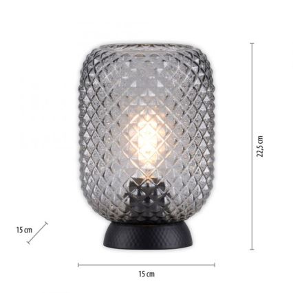 JUST LIGHT. 14906-18 - Stolná lampa REISHI 1xE27/40W/230V čierna