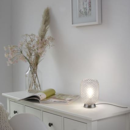JUST LIGHT. 14906-55 - Stolná lampa REISHI 1xE27/40W/230V matný chróm