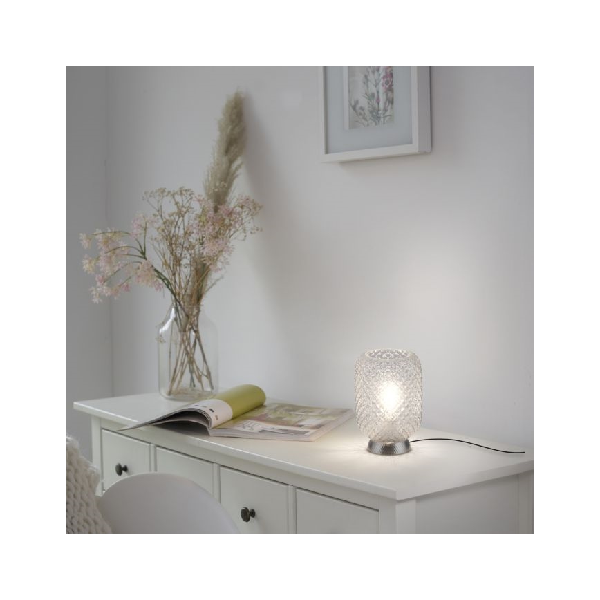 JUST LIGHT. 14906-55 - Stolná lampa REISHI 1xE27/40W/230V matný chróm