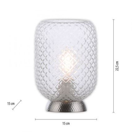 JUST LIGHT. 14906-55 - Stolná lampa REISHI 1xE27/40W/230V matný chróm