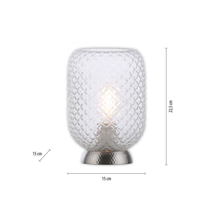 JUST LIGHT. 14906-55 - Stolná lampa REISHI 1xE27/40W/230V matný chróm