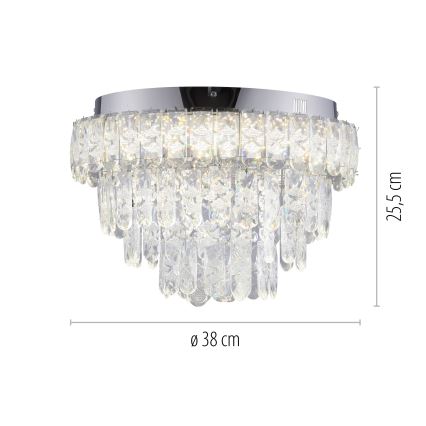 JUST LIGHT. 15092-17 - LED Stropné svietidlo KULUNKA LED/33W/230V pr. 38 cm lesklý chróm