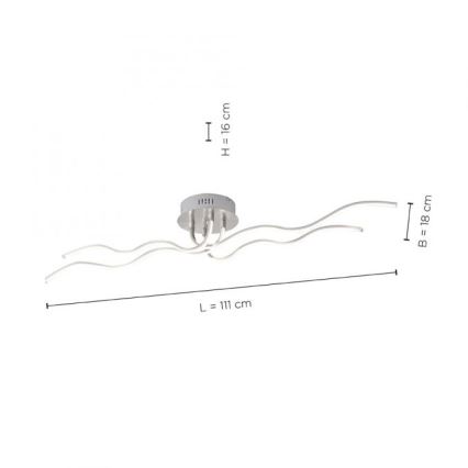 JUST LIGHT. 15126-55 - LED Prisadený luster WAVE LED/29,4W/230V matný chróm