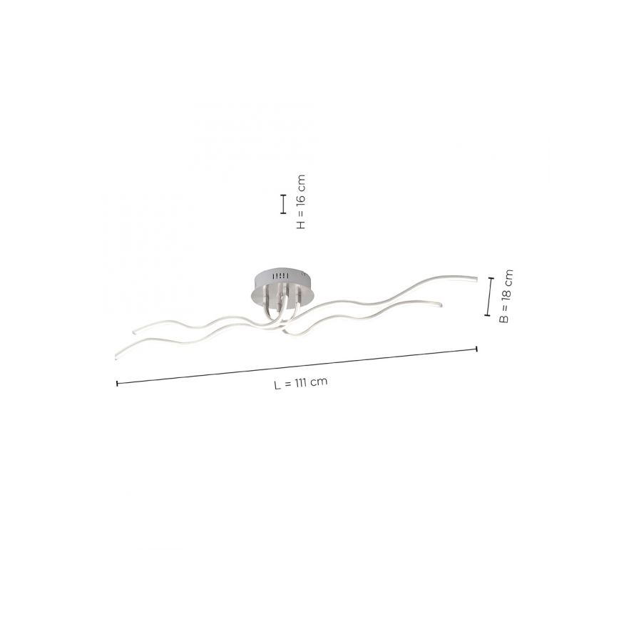 JUST LIGHT. 15126-55 - LED Prisadený luster WAVE LED/29,4W/230V matný chróm