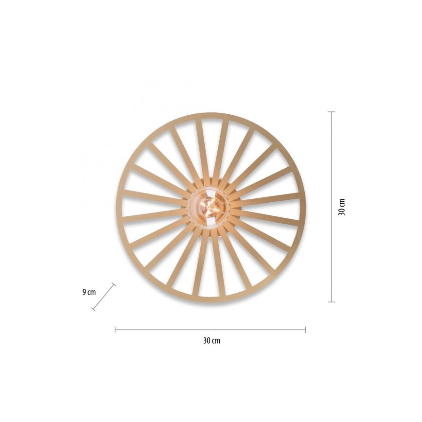 JUST LIGHT. 15635-60 - Stropné svietidlo SPIKE 1xE27/40W/230V pr. 30 cm mosadz