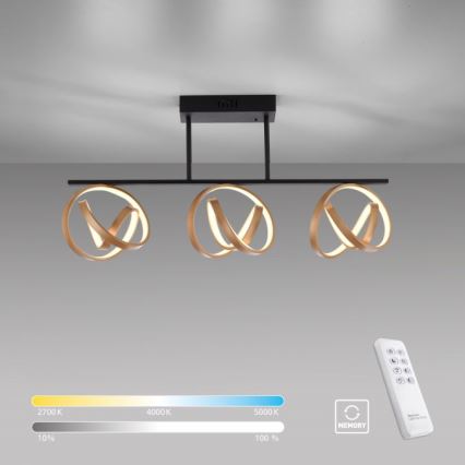 JUST LIGHT. 6245-18 - LED Stmievateľný prisadený luster LOOP 3xLED/11W/230V 2700-5000K + diaľkové ovládanie
