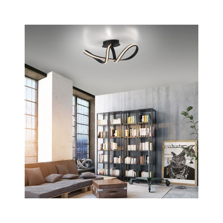 JUST LIGHT. 8475-18 - LED Stmievateľný prisadený luster BRILLA LED/29W/230V čierna