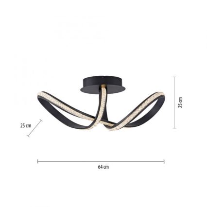 JUST LIGHT. 8475-18 - LED Stmievateľný prisadený luster BRILLA LED/29W/230V čierna