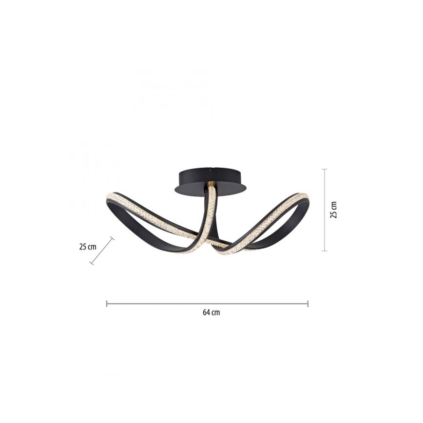 JUST LIGHT. 8475-18 - LED Stmievateľný prisadený luster BRILLA LED/29W/230V čierna