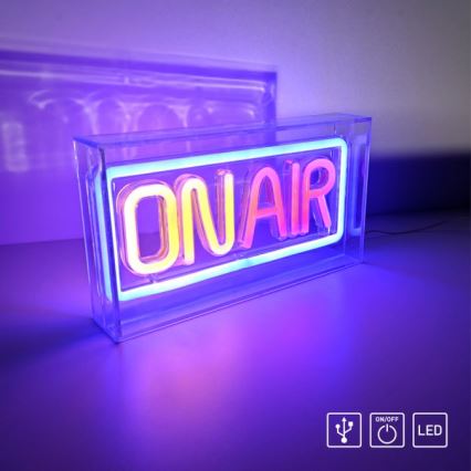 JUST LIGHT. 85013-70 - LED Neónová stolná dekorácia NEON LED/4W/5V On Air