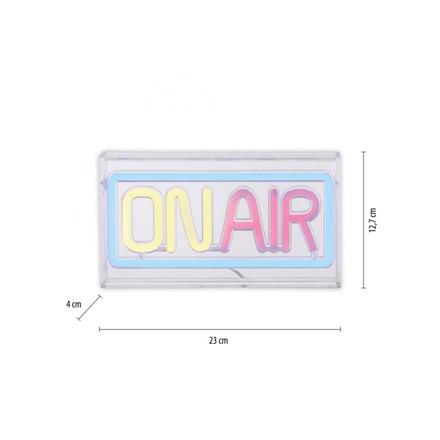 JUST LIGHT. 85013-70 - LED Neónová stolná dekorácia NEON LED/4W/5V On Air
