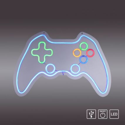 JUST LIGHT. 85022-70 - LED Neónová nástenná dekorácia NEON 1xLED/6,5W/5V gamer