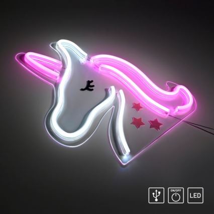 JUST LIGHT. 85025-70 - LED Neónová nástenná dekorácia NEON LED/6,5W/5V jednorožec
