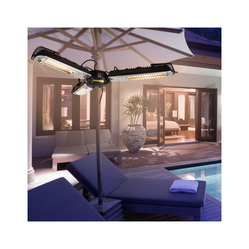 JUST LIGHT. 99513-18 - Vonkajšie vykurovacie teleso GLOW 3x650W/1300W/2000W/230V IP34
