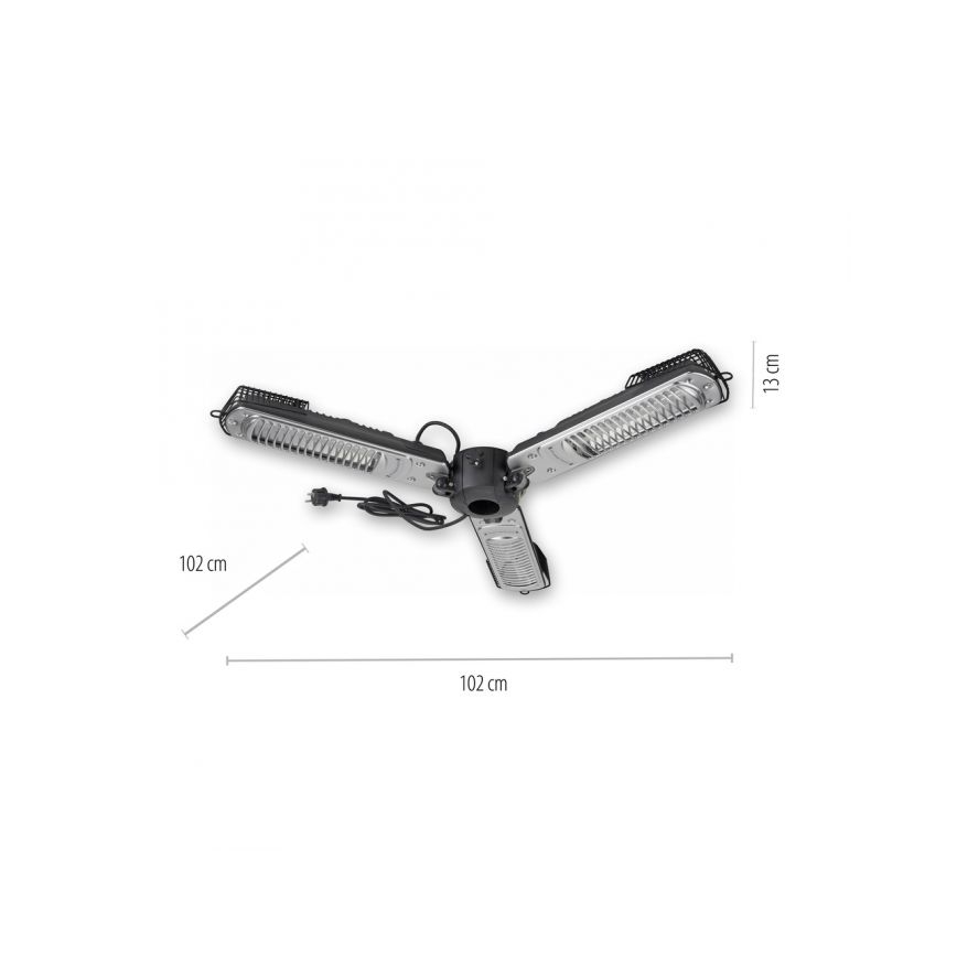 JUST LIGHT. 99513-18 - Vonkajšie vykurovacie teleso GLOW 3x650W/1300W/2000W/230V IP34