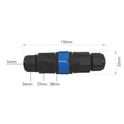 Káblová spojka CTL 250V/16A IP68 5x2,5 mm²