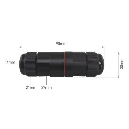 Káblová spojka CWL 250V/16A IP68 3x2,5 mm²