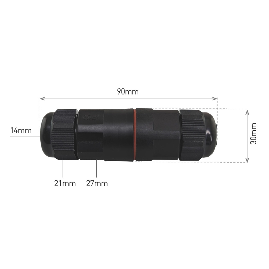 Káblová spojka CWL 250V/16A IP68 3x2,5 mm²