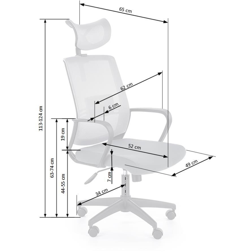 Kancelárska ergonomická stolička ARSEN šedá