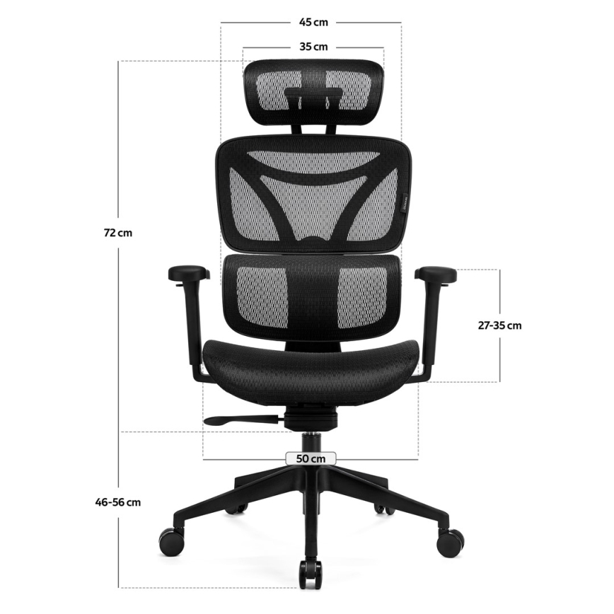 Kancelárska ergonomická stolička LEVANO čierna