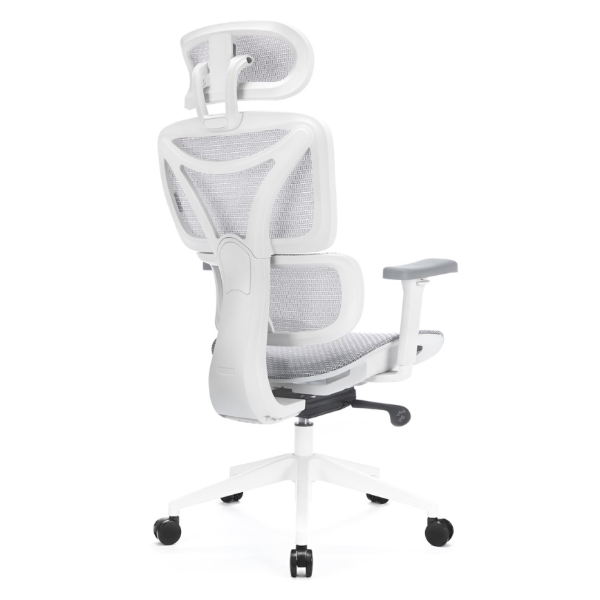 Kancelárska ergonomická stolička LEVANO šedá/biela/čierna