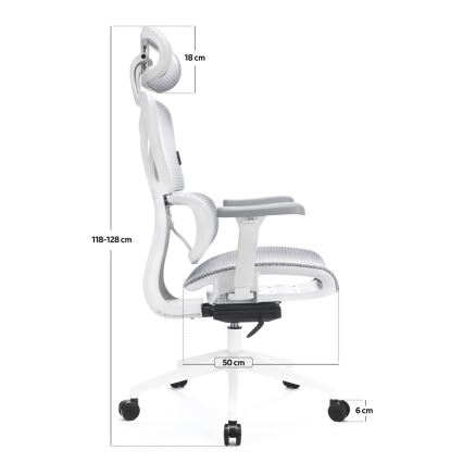 Kancelárska ergonomická stolička LEVANO šedá/biela/čierna