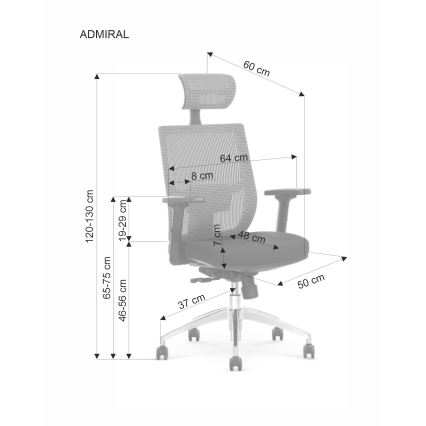 Kancelárska stolička ELMIR čierna/sivá