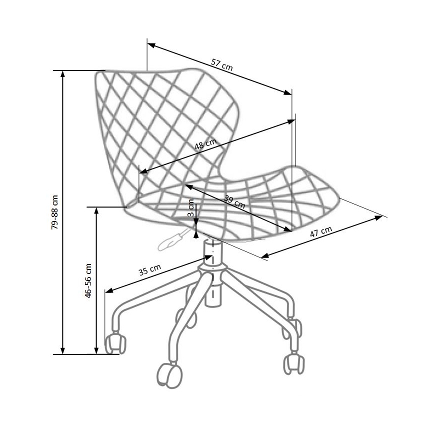 Kancelárska stolička MUNA biela/sivá