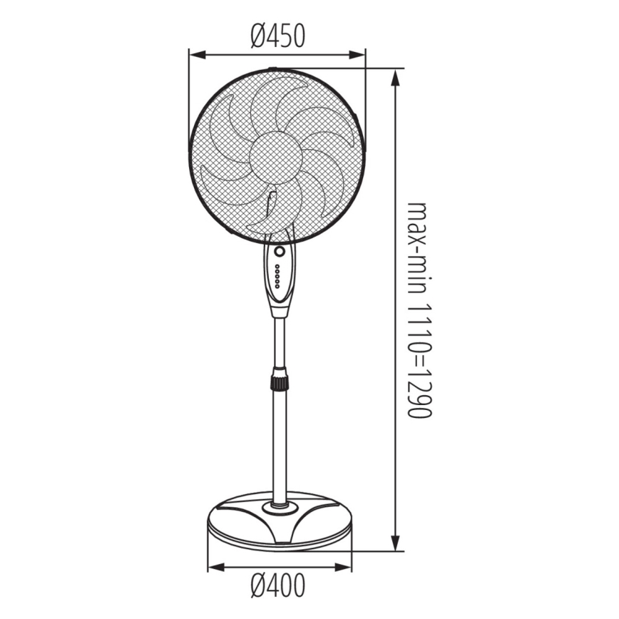 Stojanový ventilátor VENETO 75W/230V čierna + DO