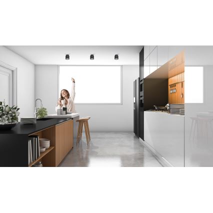 LED bodové svietidlo SONOR LED/6W/230V 3000/4000/5700K + LED/1,5W 2200K priem. 9 cm čierna