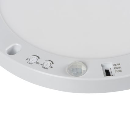 LED Stropné/podhľadové svietidlo so senzorom pohybu 2v1 ERGA LED/17W/230V 3000/4000/6500K biela