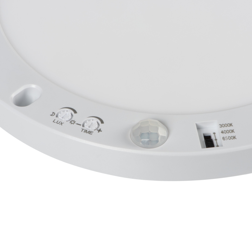 LED Stropné/podhľadové svietidlo so senzorom pohybu 2v1 ERGA LED/17W/230V 3000/4000/6500K biela