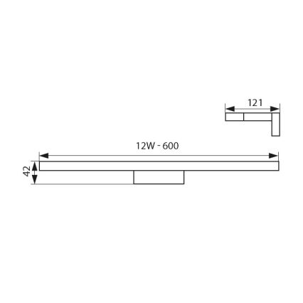 LED Kúpeľňové osvetlenie zrkadla ASTEN LED/12W/230V IP44 lesklý chróm