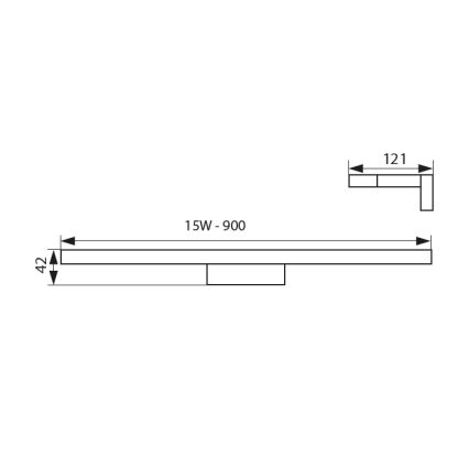 LED Kúpeľňové osvetlenie zrkadla ASTEN LED/15W/230V IP44 čierna