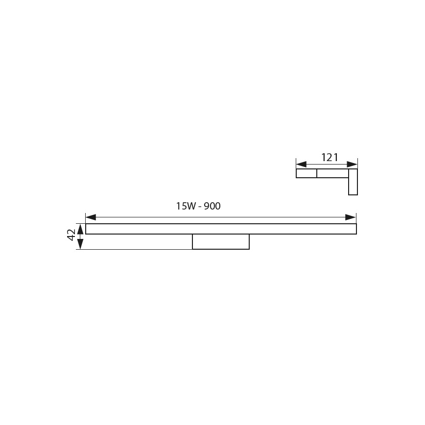 LED Kúpeľňové osvetlenie zrkadla ASTEN LED/15W/230V IP44 čierna