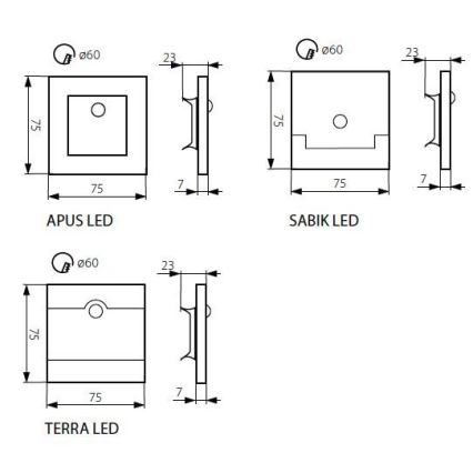 LED Schodiskové svietidlo SABIK so senzorom LED/0,8W/12V 3000K