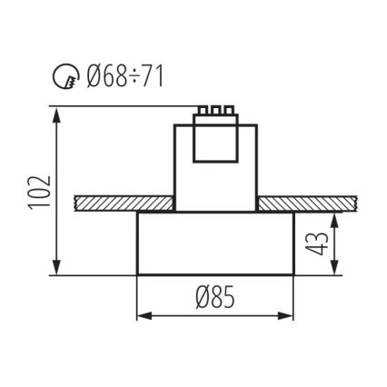 Podhľadové svietidlo MINI RITI 1xGU10/25W/230V čierna/zlatá