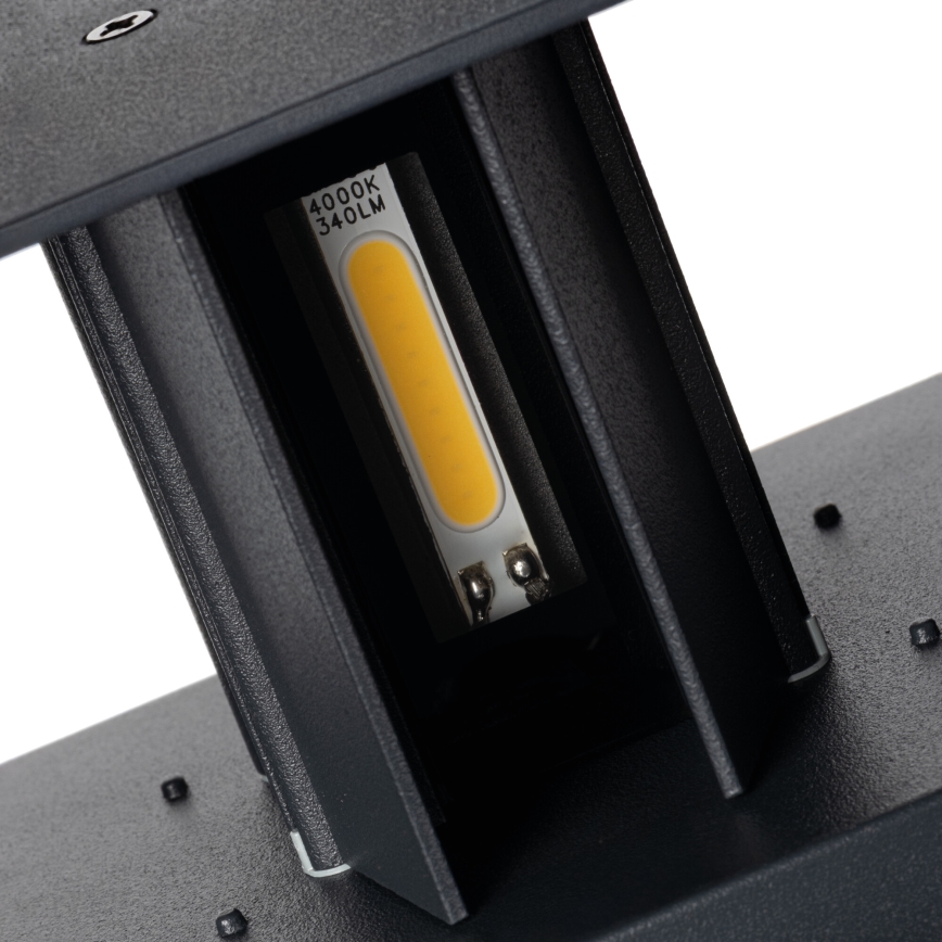 LED vonkajšie nástenné svietidlo s pohybovým a súmrakovým snímačom REKA LED/7W/230V IP54 antracitové, hranaté