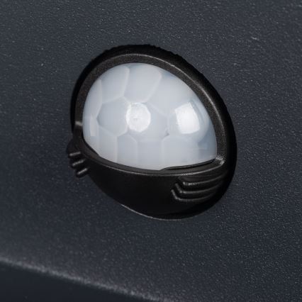 LED vonkajšie nástenné svietidlo so snímačom REKA LED/7W/230V IP54 antracitové hranaté