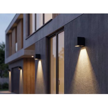 LED solárne nástenné svietidlo so senzorom REKA LED/6W/3,7V 1800 mAh 3000/4000/6500K IP65 čierna
