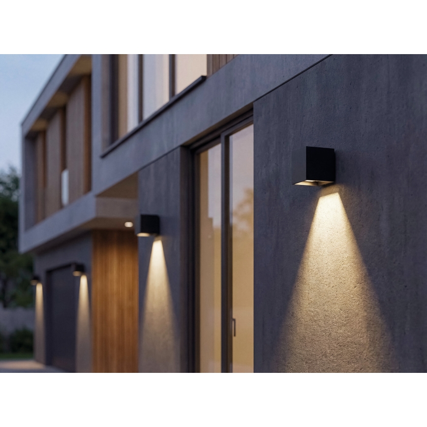 LED solárne nástenné svietidlo so senzorom REKA LED/6W/3,7V 1800 mAh 3000/4000/6500K IP65 čierna