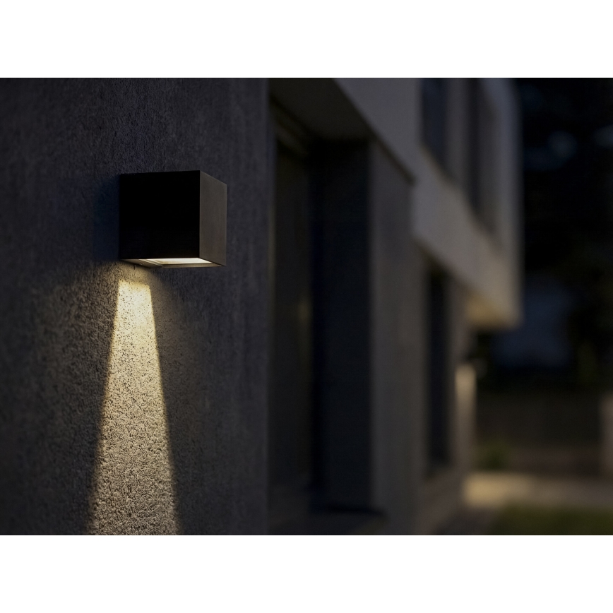 LED solárne nástenné svietidlo so senzorom REKA LED/6W/3,7V 1800 mAh 3000/4000/6500K IP65 čierna