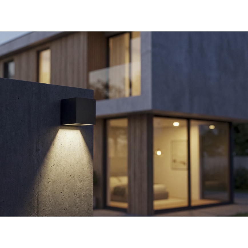 LED solárne nástenné svietidlo so senzorom REKA LED/6W/3,7V 1800 mAh 3000/4000/6500K IP65 čierna