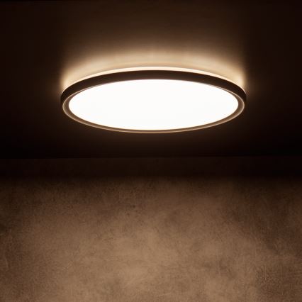LED stropné svietidlo AZPO LED/18,5W/230V 3000/4000/6000K priemer 29 cm IP54 čierne