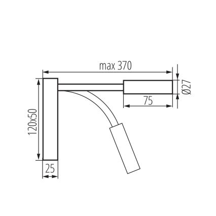LED flexibilná lampička TONIL LED/3,3W/230V čierna/zlatá