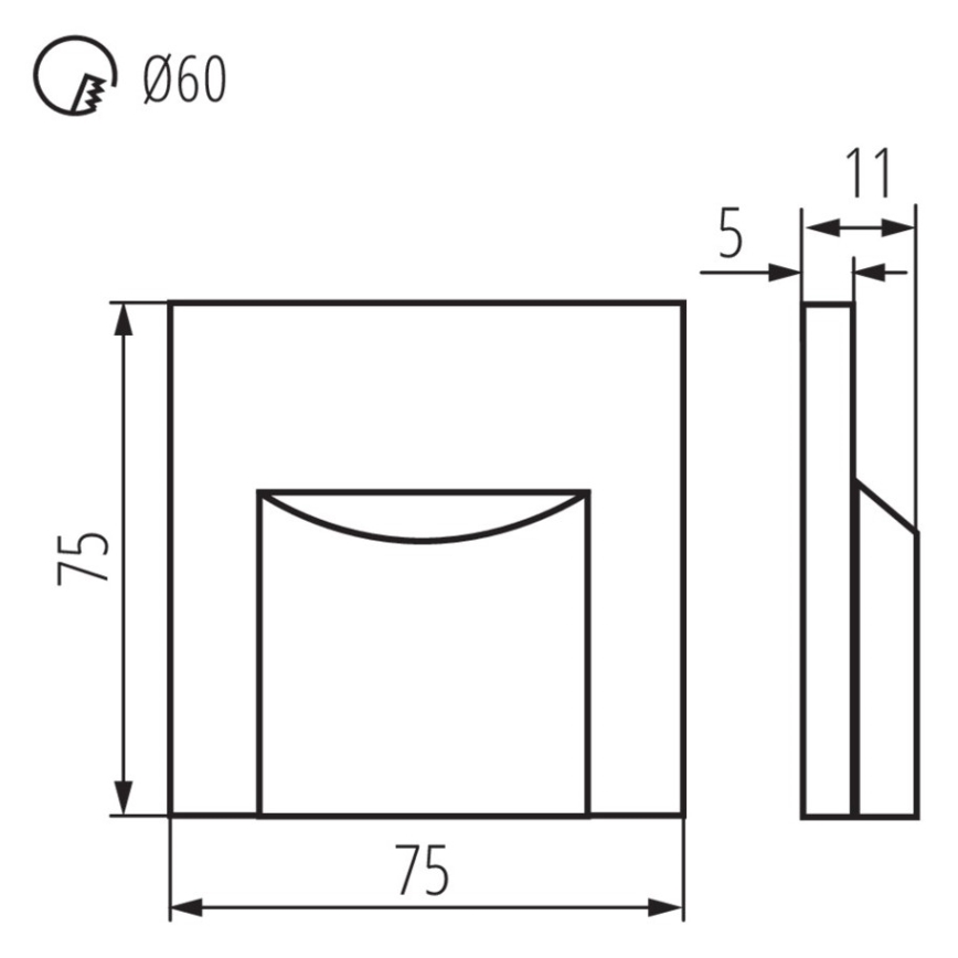 LED Schodiskové svietidlo ERINUS LED/0,8W/12V 3000K čierna